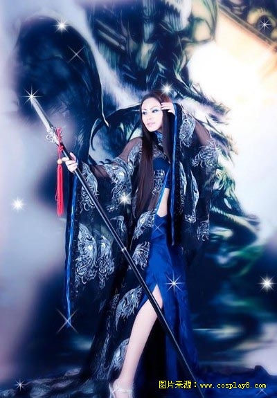 深蓝色忧郁美女精美Cosplay欣赏 (2)