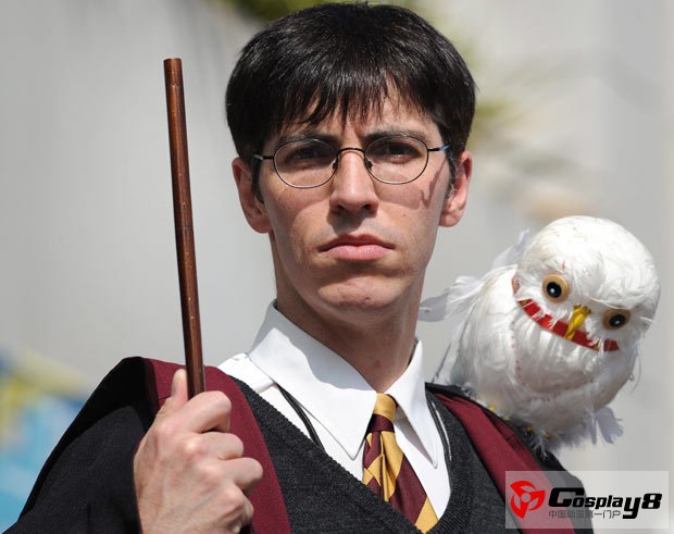 Kyle Lauritch-Kullas, 34, poses for a photograph dressed as Harry Potter