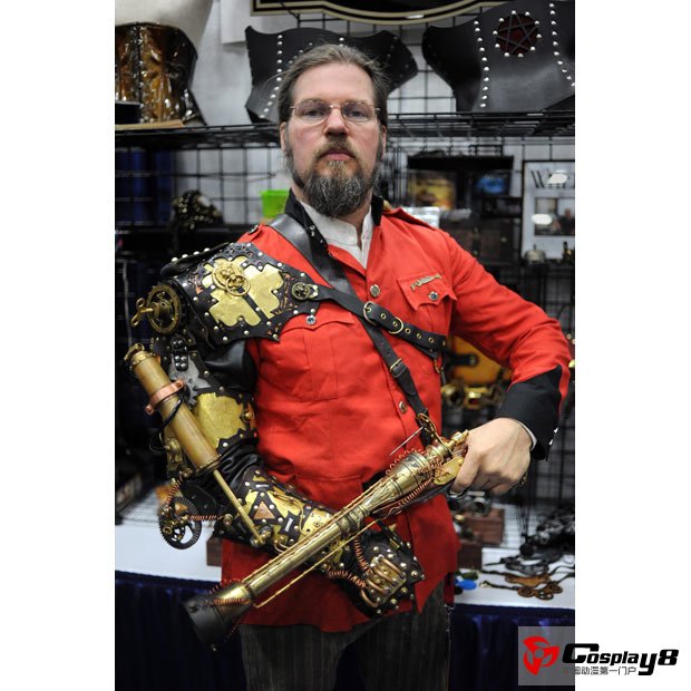 Thomas Willeford exhibits original steam punk costume items at his booth