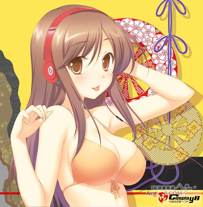 二次元萌美少女角色代言的耳机