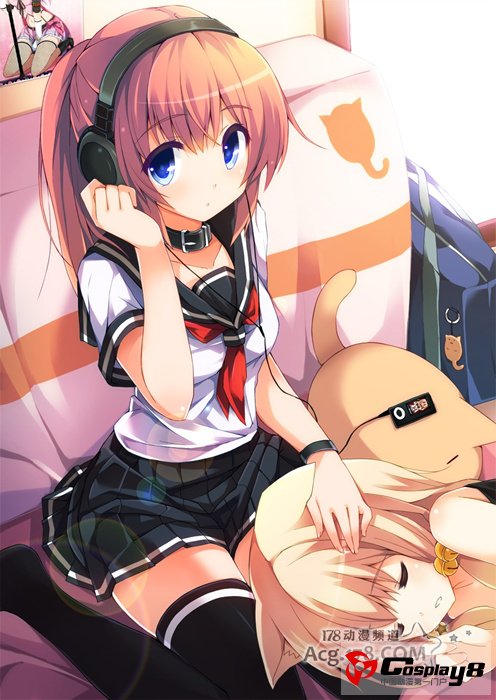 二次元萌美少女角色代言的耳机