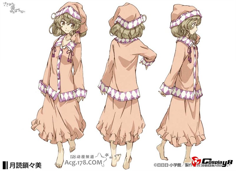动画《锁锁美同学@提不起劲》公开彩色人设图