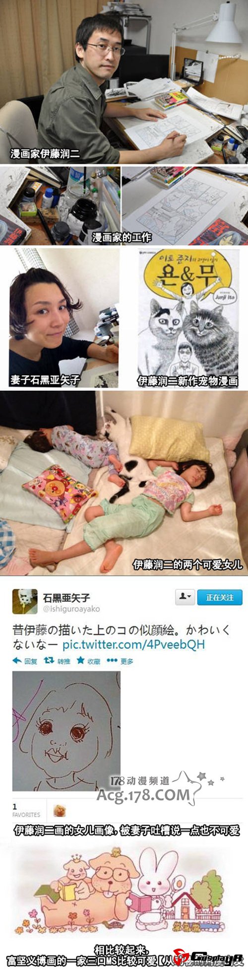 伊藤润二为自家闺女画得像 异常猎奇