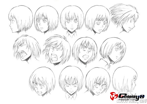 TV动画《进击的巨人》披露主要角色设定线稿