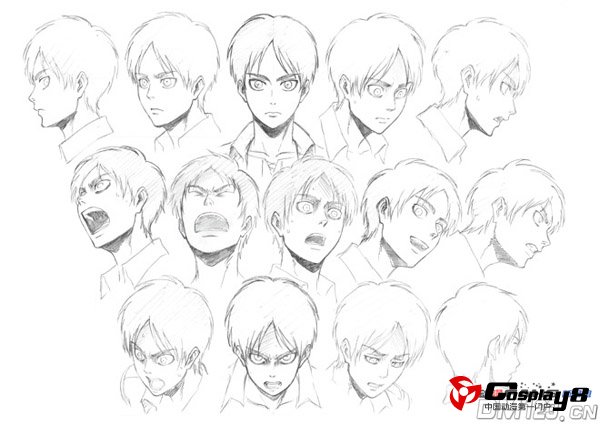 TV动画《进击的巨人》披露主要角色设定线稿